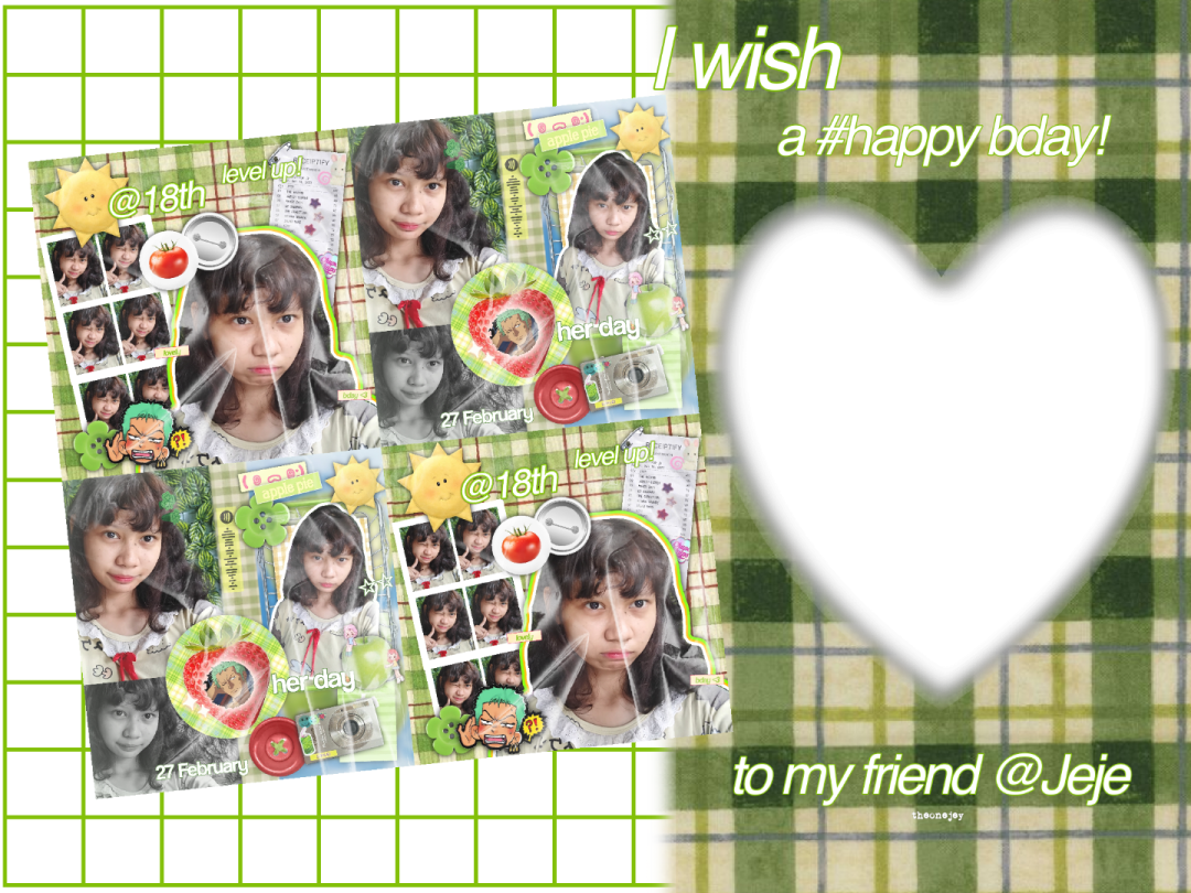 Green frame of Jeje's bday!