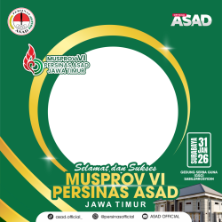 Frame of MUSPROV PERSINAS ASAD JAWA TIMUR KE VI TAHUN 2026