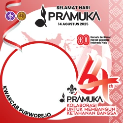 Frame of Selamat Hari Pramuka Ke-64 | Kwarcab Purworejo